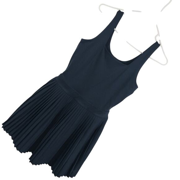 ALL IN MOTION! NAVY BLUE PLEATED SKIRT LYCRA STRETCH TENNIS, SPORTS DRESS! SZ S - Picture 1 of 12